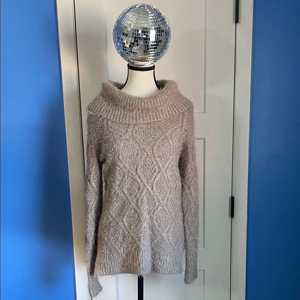 Calvin Klein Taupe Cowl Neck Sweater